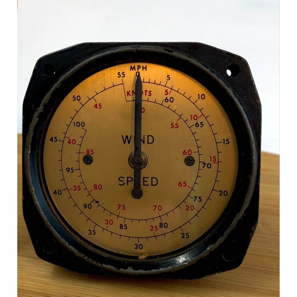 GE Wind Speed Indicator 8DJ13 Electric Tachometer Overhauled 1954 WWII Navy AFF